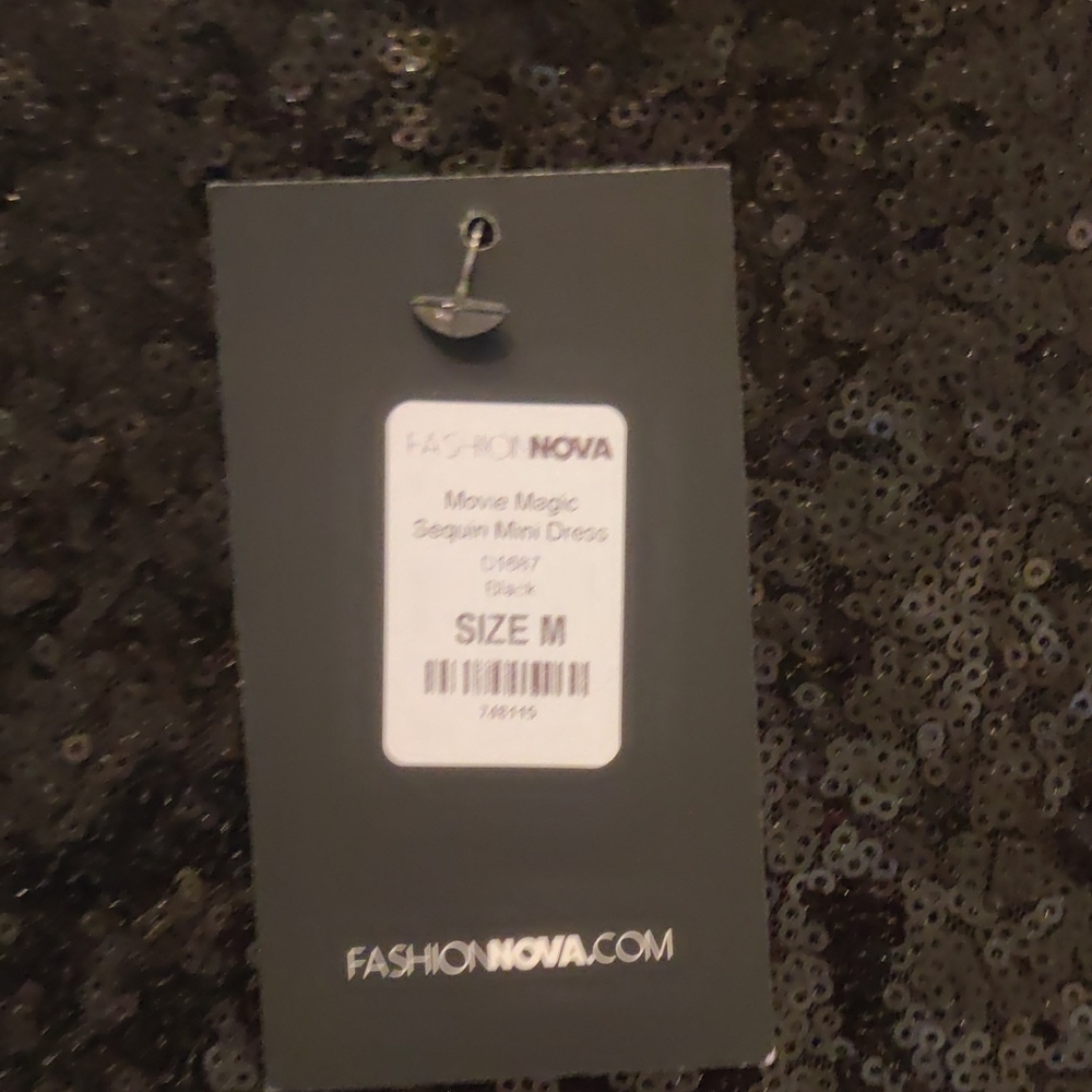 Fashion Nova Black Sequin Long Sleeve Dress - Picture 7 of 8